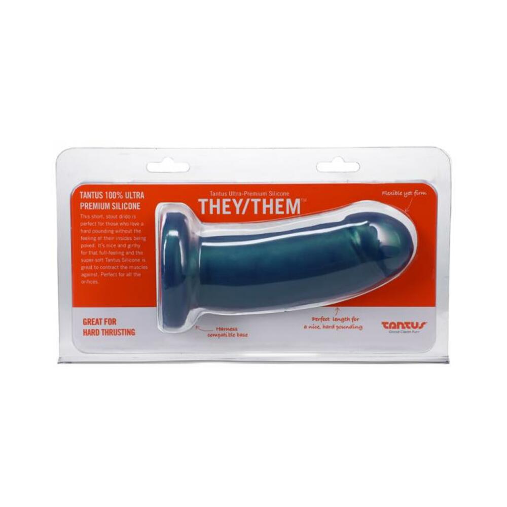 019213853709_1 Tantus They/them 5.5 In. Dildo Soft Malachite - Image 1