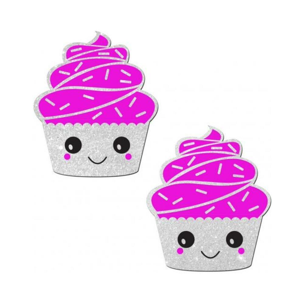 036663319531_1 Pastease Cupcake White Glittery Frosting Nipple Pasties O/S - Image 1