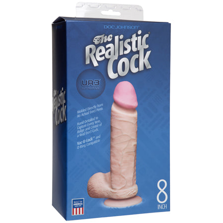 12563 Realistic 8 Ultraskyn Cock w/Balls - White - Image 1