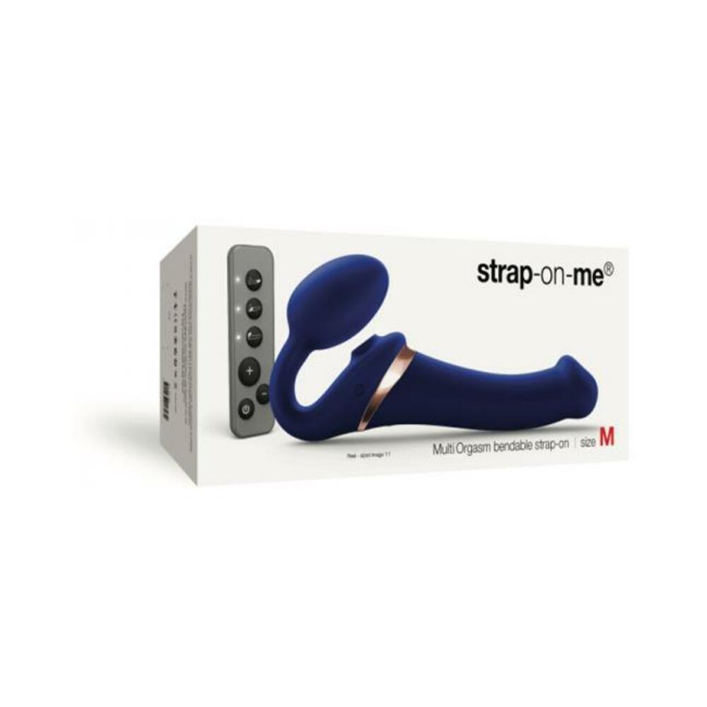 3700436017395_1 Strap-on-me Multi Orgasm Bendable Strap-on Medium Night Blue - Image 1
