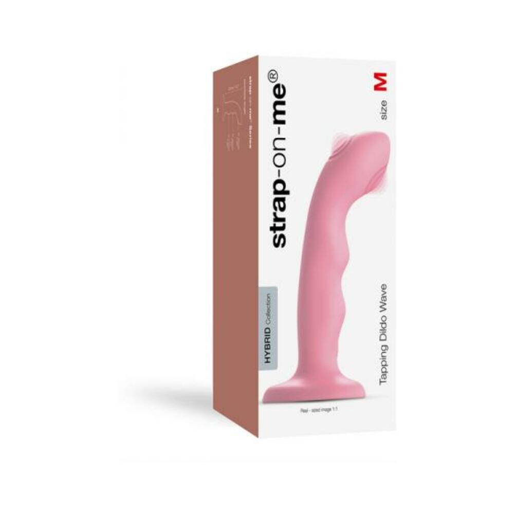 3700436017524_1 Strap-on-me Tapping Dildo Wave Coral Pink - Image 1