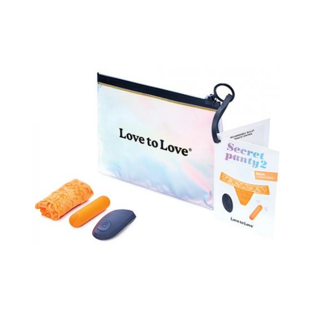 3700436032541_1 Love To Love Secret Panty 2 Neon Orange (gift Bag Packaging) - Image 1