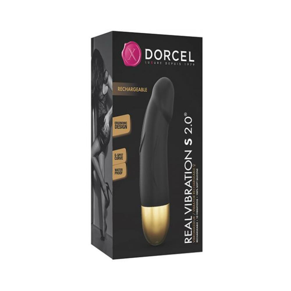 3700436072202_1 Dorcel Real Vibration S 6" Rechargeable Vibrator 2.0 - Gold - Image 1