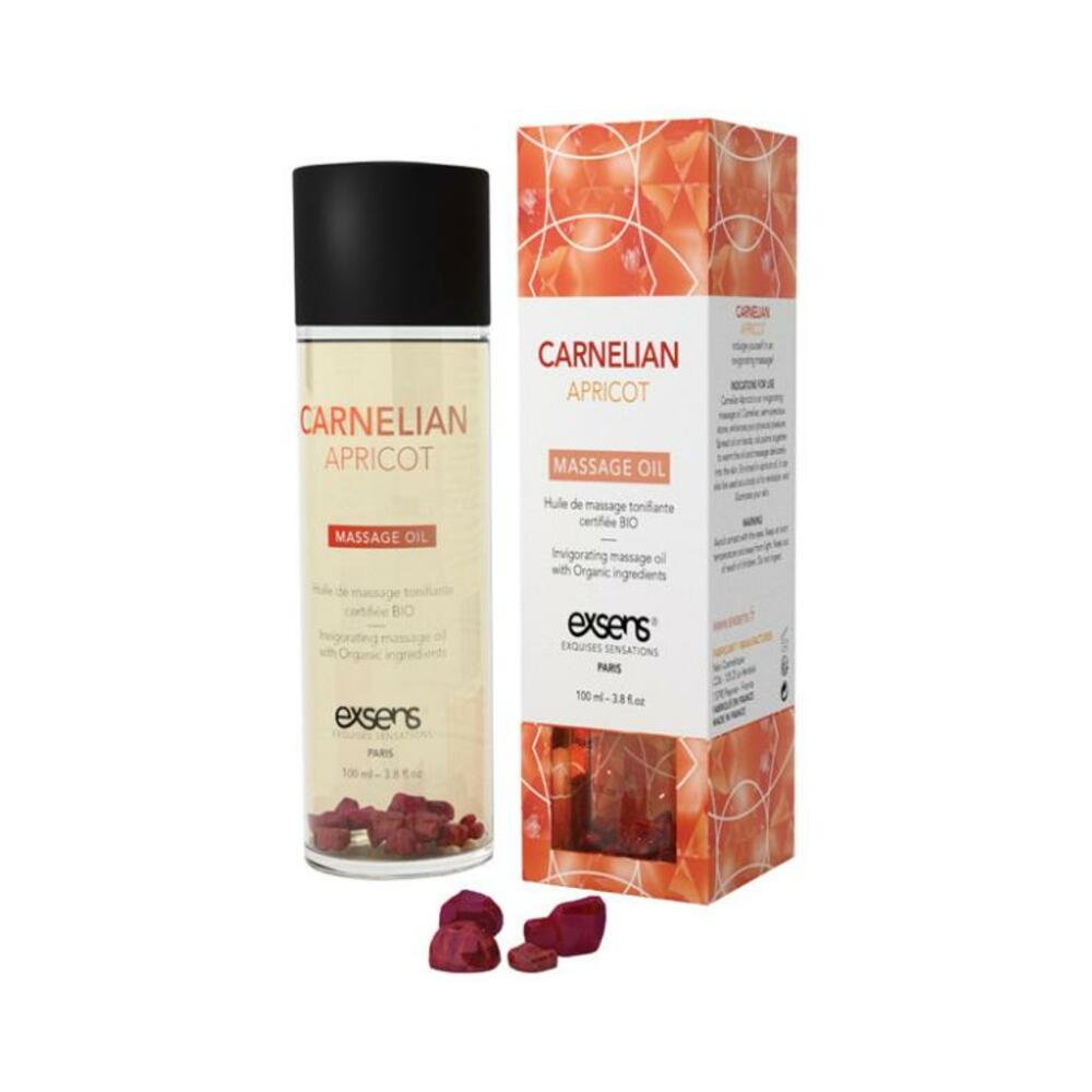 3760139882485_1 Exsens Of Paris Organic Massage Oil Carnelian Apricot with Stones - Image 1