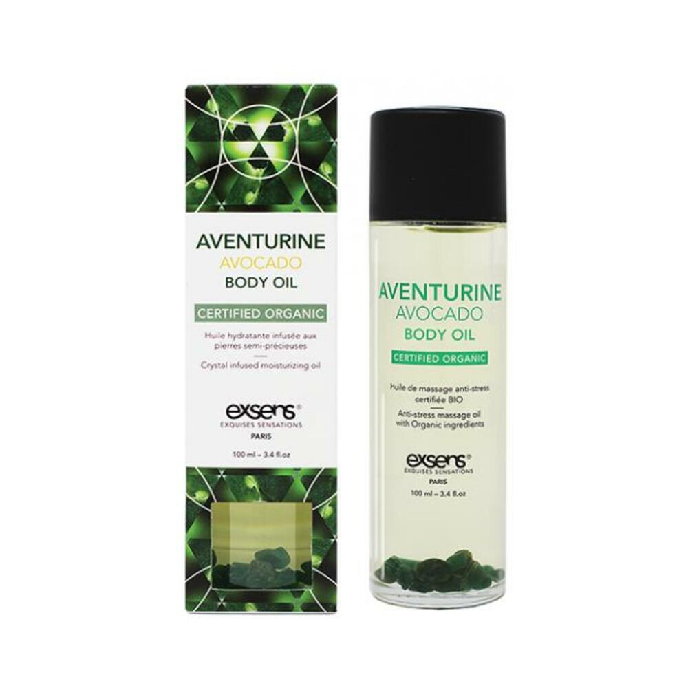 3760139882966_1 Exsens Organic Body Oil W/stones - Adventure Avocado 100 Ml - Image 1