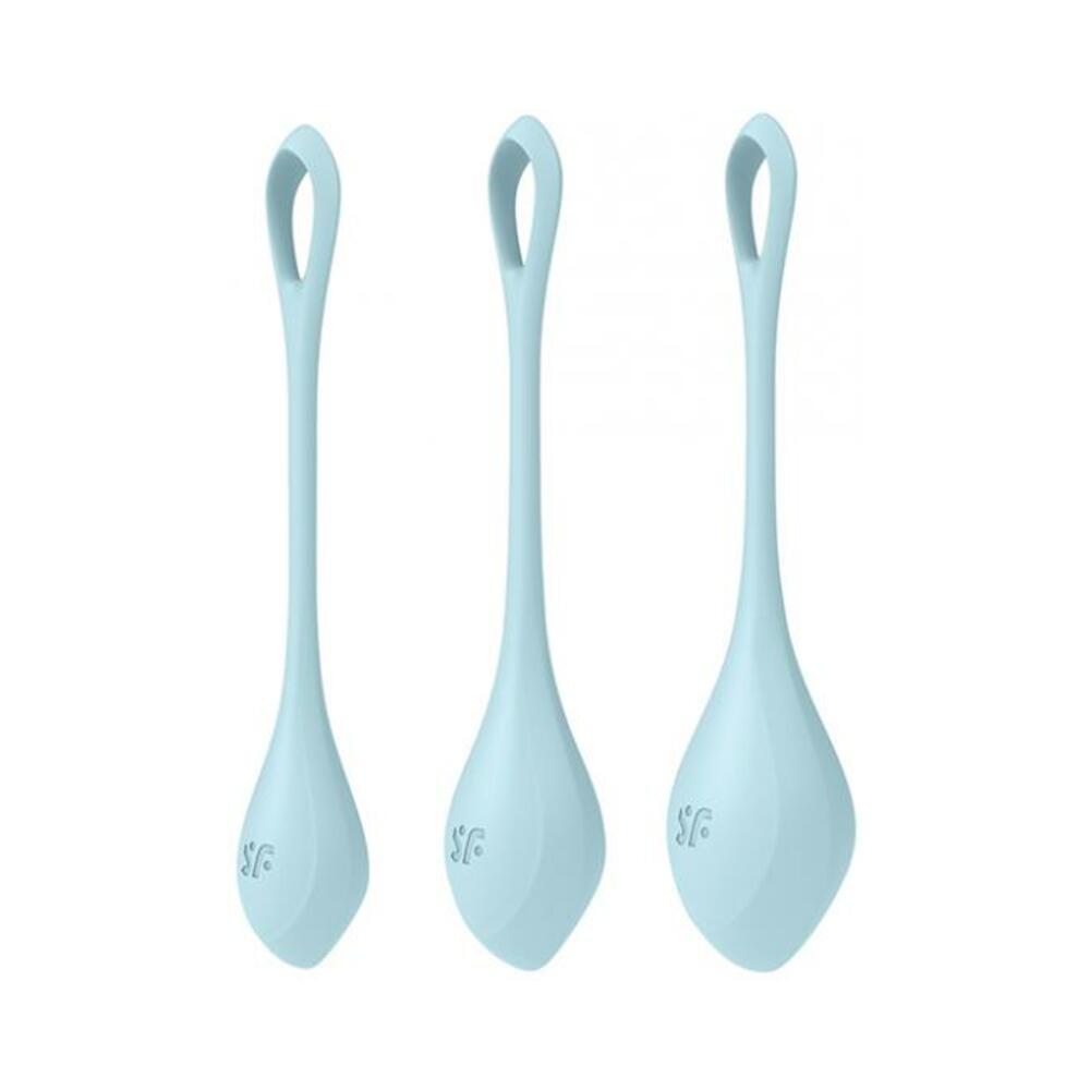 4049369043859_1 Satisfyer Yoni Power 2 Balls Training Set - Light Blue - Image 1