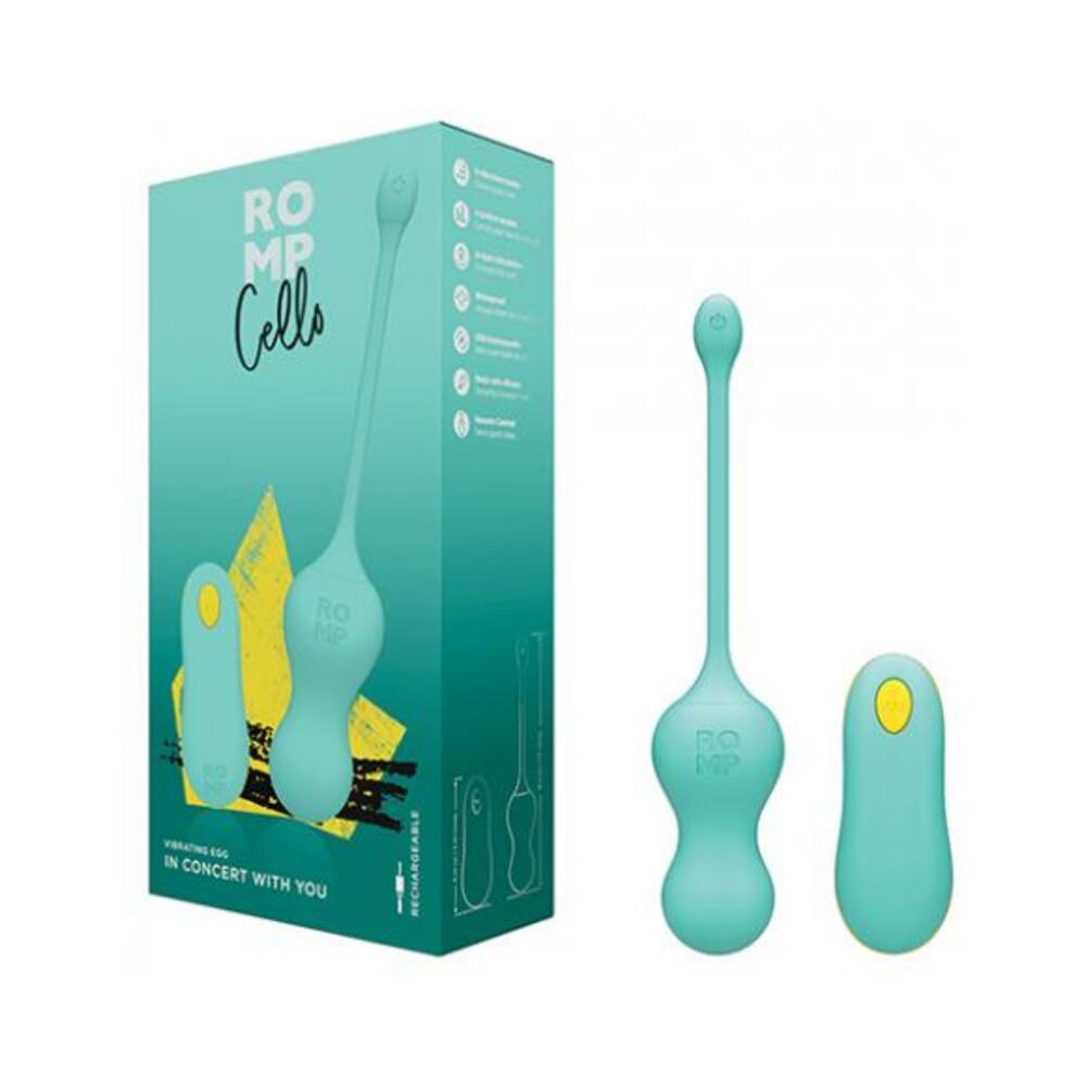 4251460612272_1 Romp Cello Remote Control G-spot Vibrating Egg - Blue - Image 1