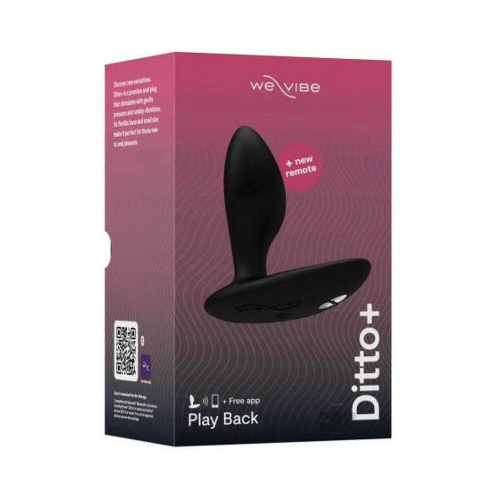 4251460616843_1_5890fcd9-e5d6-4a4e-9108-23a5af1f81f8 We-vibe Ditto+ Rechargeable Remote-controlled Silicone Vibrating Anal Plug Satin Black - Image 1