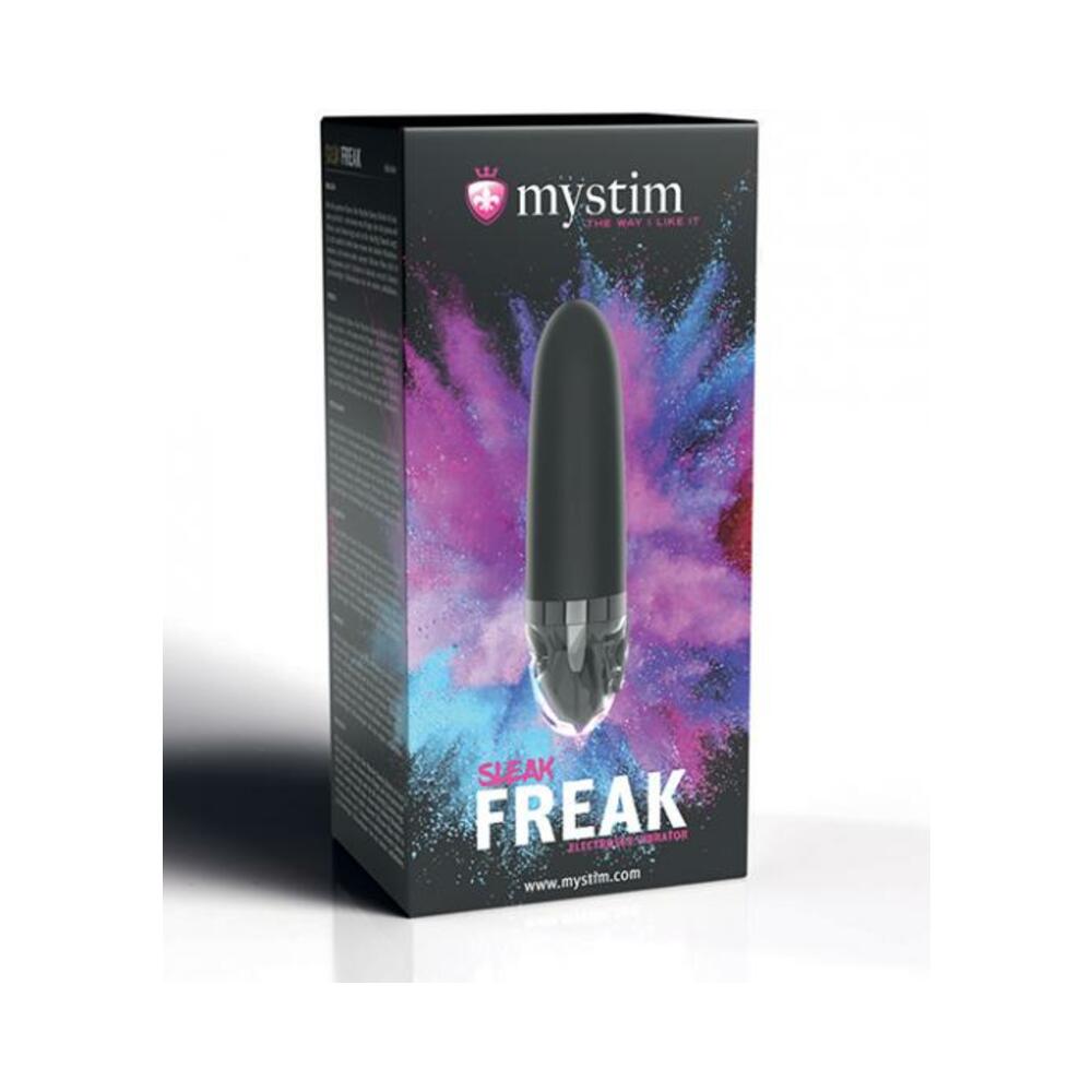 4260152465430_1 Mystim Sleak Freak Estim Straight Vibrator - Black - Image 1
