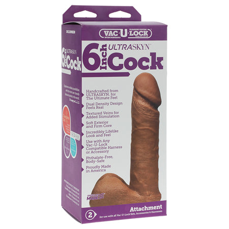 43592 Vac-U-Lock 6 Ultraskyn Cock Attch. - Brown - Image 1