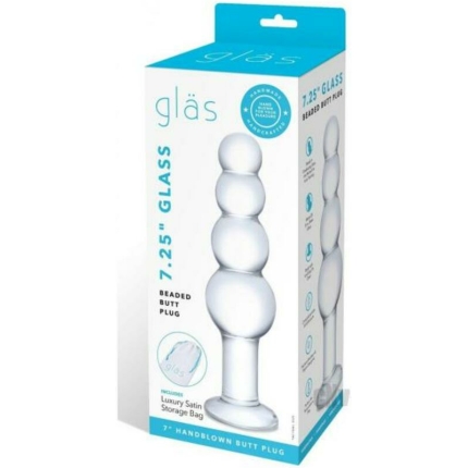 Glas Glass Beaded Butt Plug 7.25"