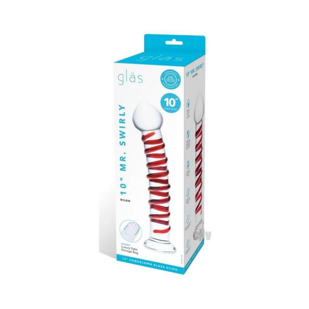 4890808250532_1 Glas Mr. Swirly Dildo 10 In. - Image 1