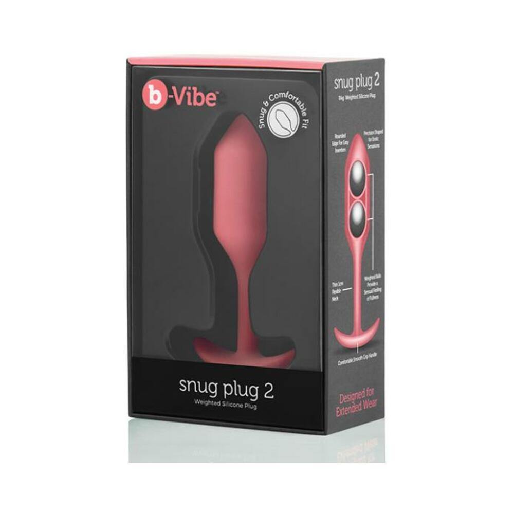 4890808265130_1 B Vibe Snug Plug 2 Coral (net) - Image 1