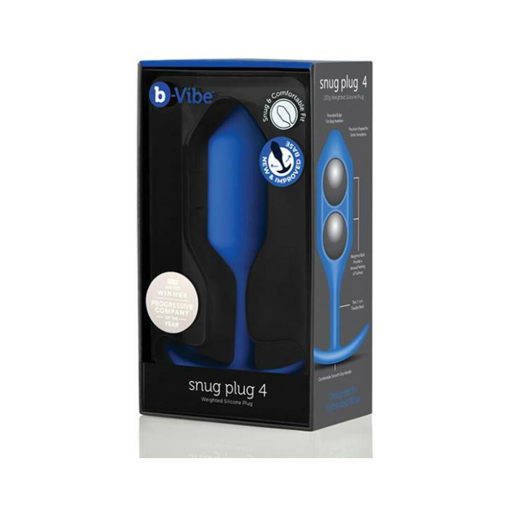 4890808265178_1 B Vibe Snug Plug 4 Navy (net) - Image 1