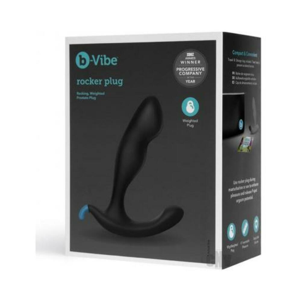 4890808265239_1 B-vibe Rocker Rocking Weighted Prostate Plug Black - Image 1