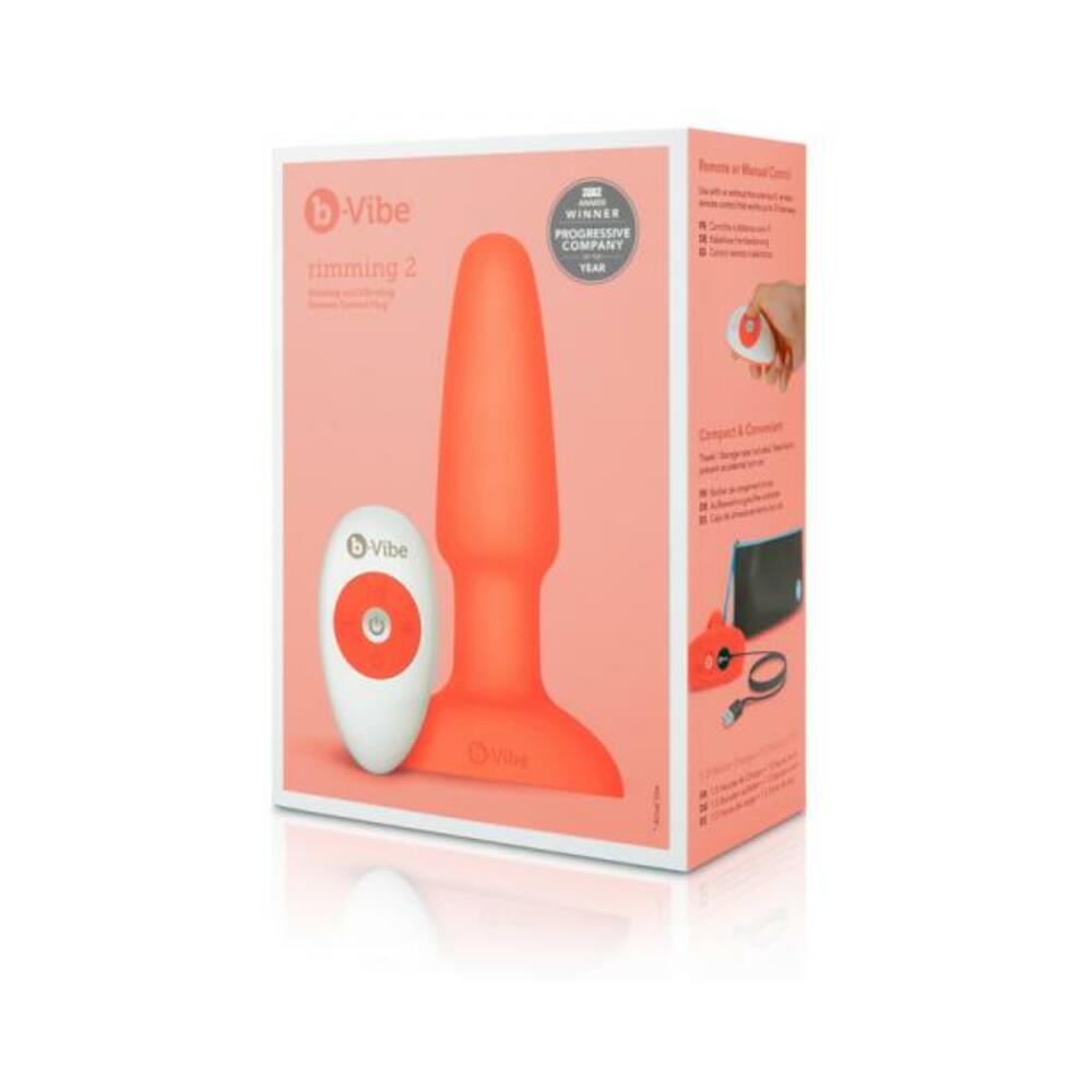 4890808284216_1 B-vibe Rimming Plug 2 Orange - Image 1