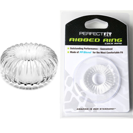 49357 Ribbed Ring Clear - Image 1