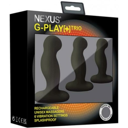 Nexus G-play Trio+ Unisex Vibrator Pack S/m/l Sizes Black