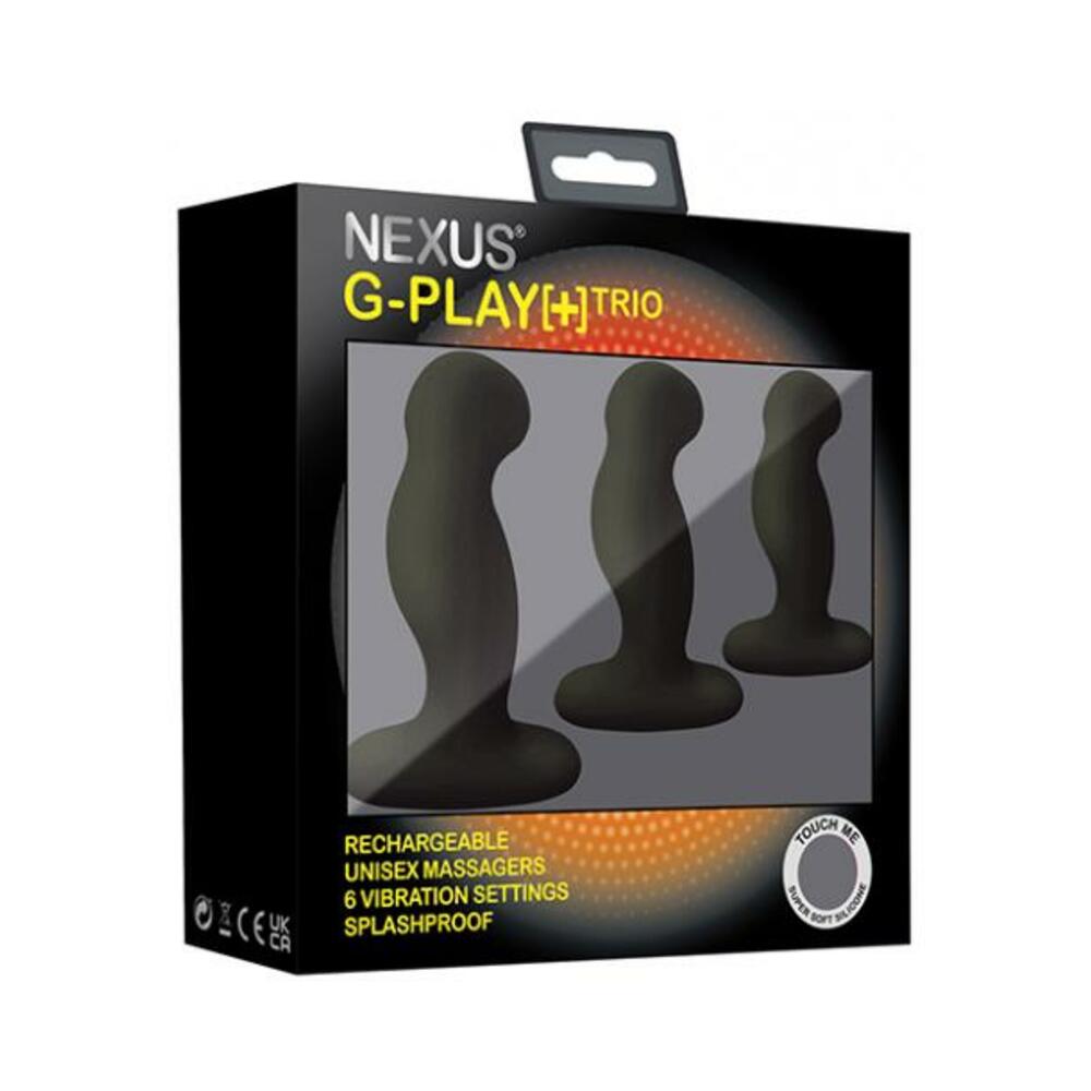 5060274221452_1 Nexus G-play Trio+ Unisex Vibrator Pack S/m/l Sizes Black - Image 1
