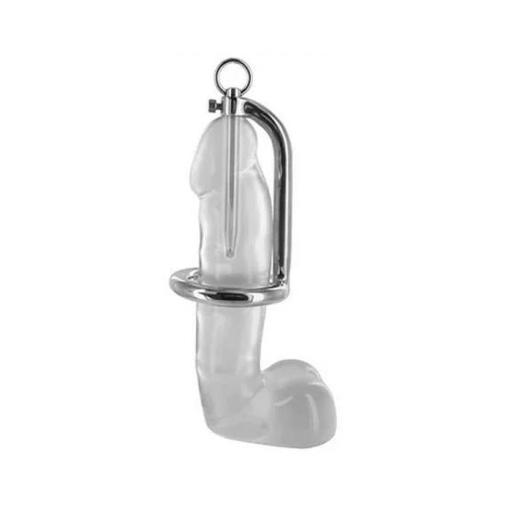 5060404819757_1 Rouge Stainless Steel Chastity Cock Ring (45mm) & Urethral Probe - Image 1