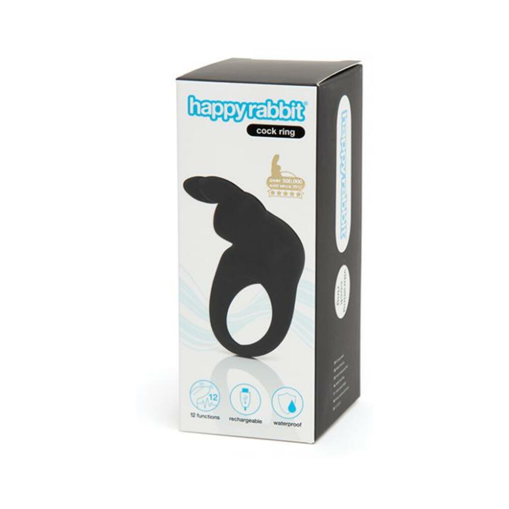 5060779237361_1 Happy Rabbit Rechargeable Cock Ring Black - Image 1