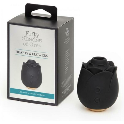 Fifty Shades Of Grey Hearts And Flowers Suction Rose Black
