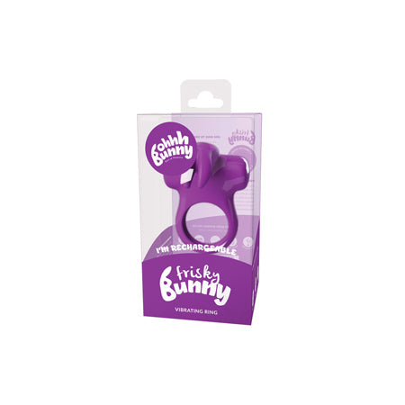 55832 VeDO Frisky Bunny Rechargeable Vibrating Ring - Perfectly Purple - Image 1