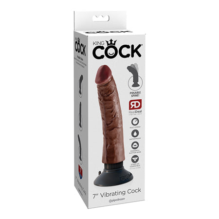 58946 King Cock 7 Vibrating Cock - Brown - Image 1