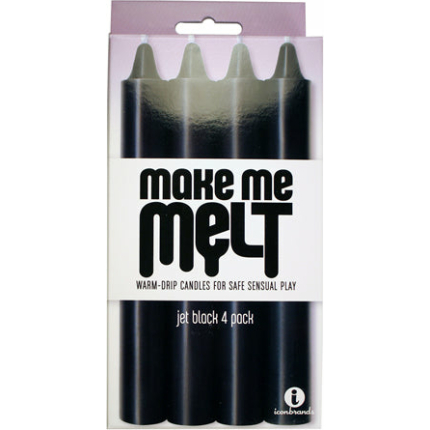 The 9's Make Me Melt Sensual Warm Drip Candles - Jet Black Pack of 4