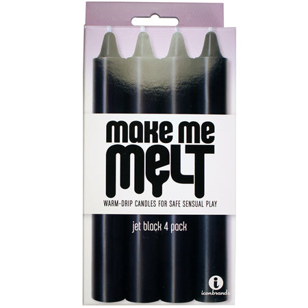 59989 The 9's Make Me Melt Sensual Warm Drip Candles - Jet Black Pack of 4 - Image 1