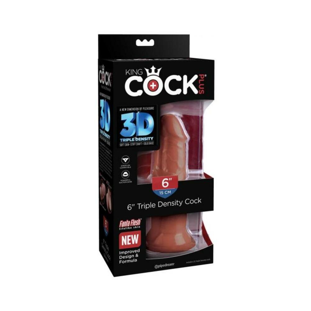 603912770414_1 King Cock Plus 6 In. Triple Density Cock Brown - Image 1