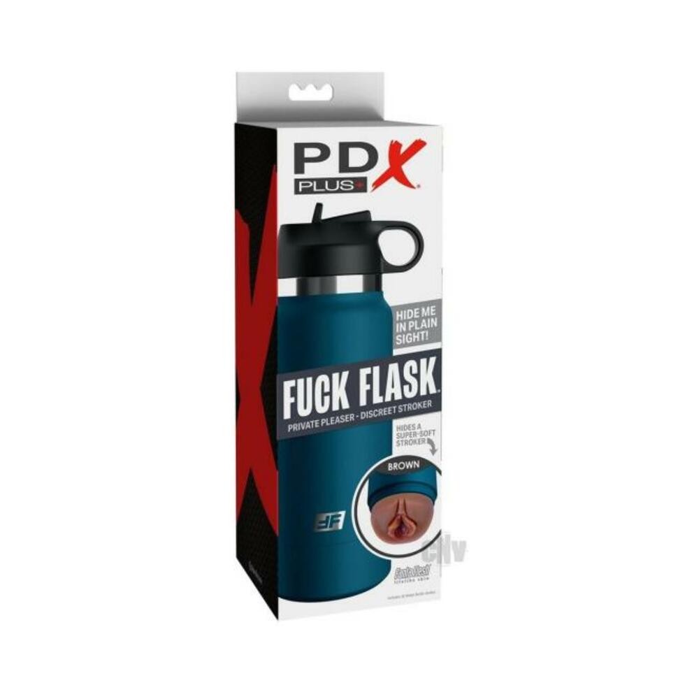 603912775419_1 Pdx Plus Fuck Flask Private Pleaser Stroker - Brown/blue - Image 1