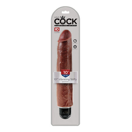 61556 King Cock 10 Vibrating Stiffy - Brown - Image 1