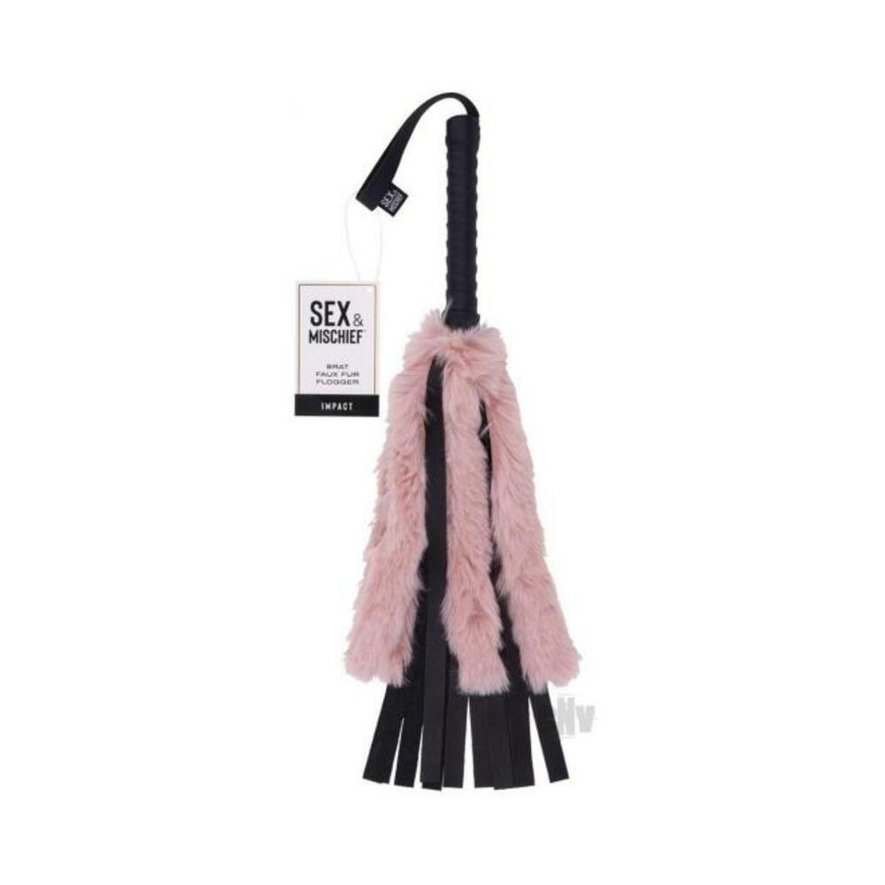 646709098483_1 Sportsheets Sex & Mischief Brat Faux Fur Flogger - Image 1
