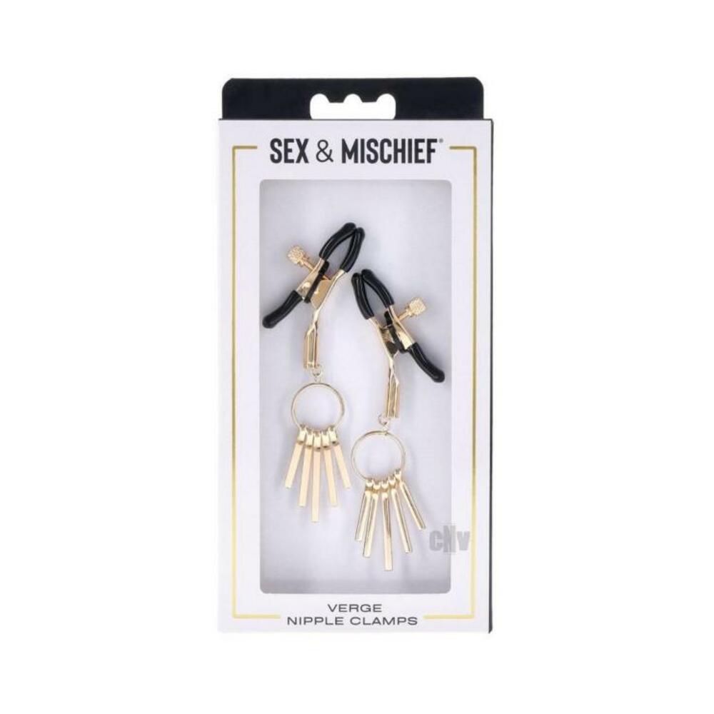 646709098568_1 Sandm Verge Nipple Clamps Gld/blk - Image 1
