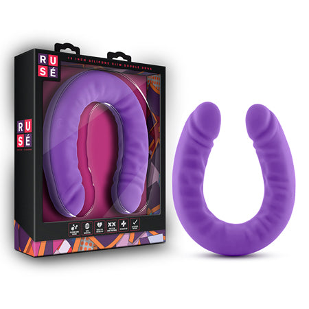 65163 Blush Ruse 18 Slim Double Dong - Purple - Image 1
