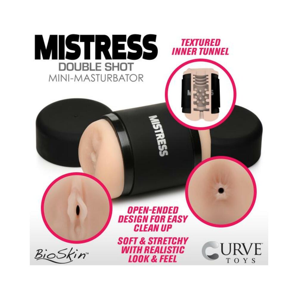 653078943184_1 Mistress Double Shot Pussy And Ass Stroker - Light - Image 1