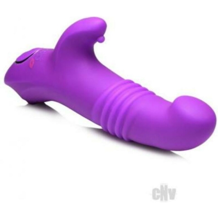 Gossip Blaster 7x Thrusting Silicone Rabbit Vibrator Violet