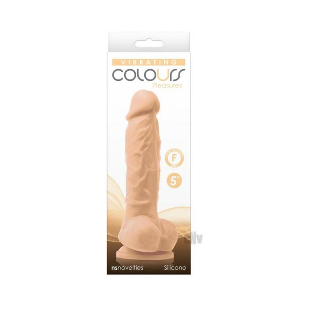 657447104213_1 Colours Pleasures Vibrating 5" Dildo - White - Image 1