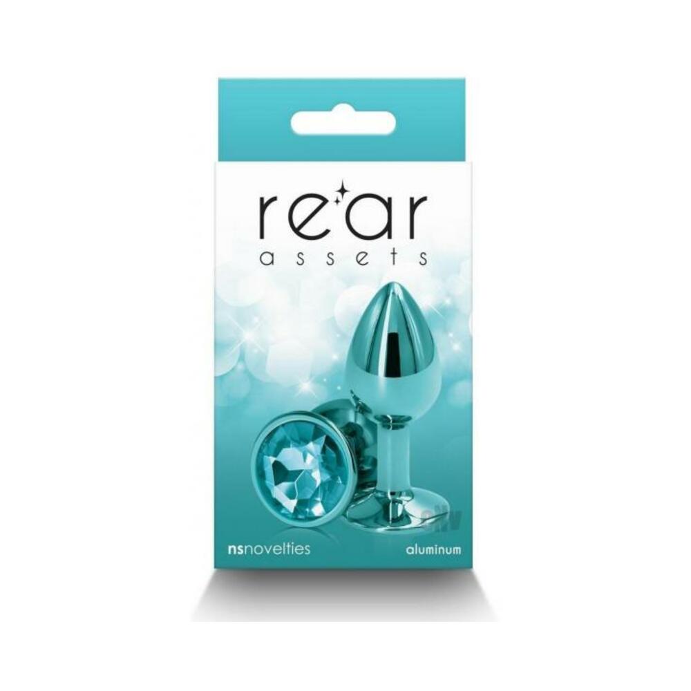 657447107061_1 Rear Assets Metal Anal Plug Small Teal - Image 1