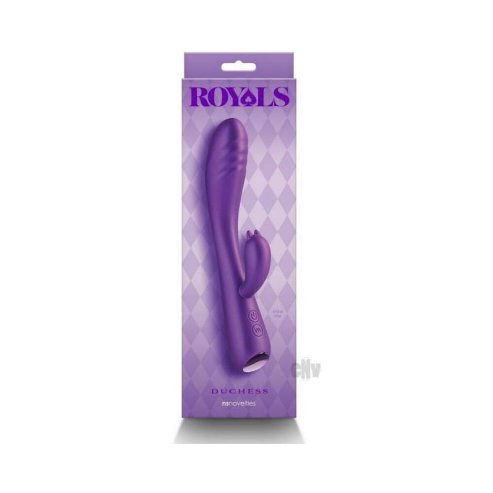 657447107122_1 Royals Duchess Rabbit Vibrator Metallic Purple - Image 1