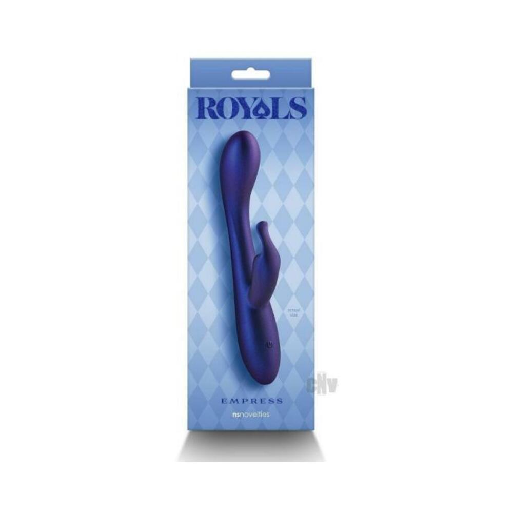 657447107139_1 Royals Empress Rabbit Vibrator Metallic Blue - Image 1