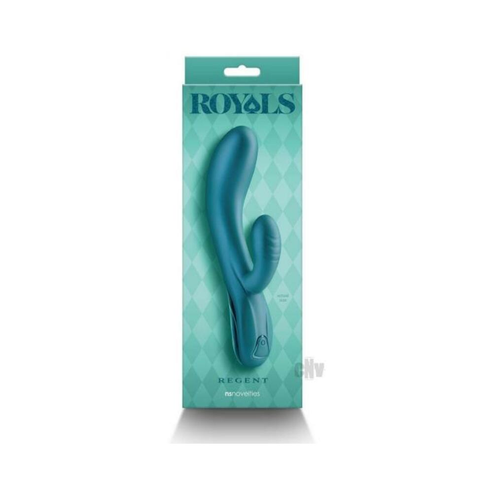 657447107160_1 Royals Regent Rabbit Vibrator Metallic Green - Image 1