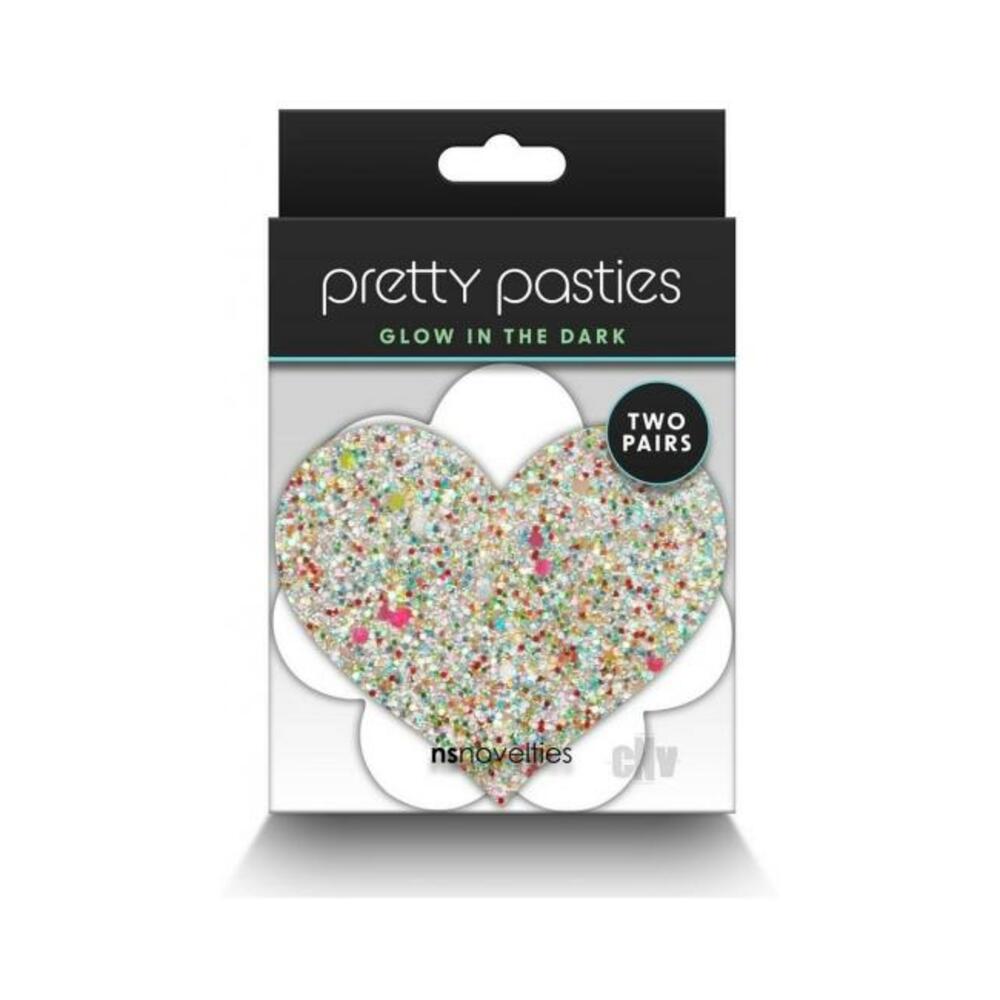 657447107764_1 Pretty Pasties Heart & Flower Glow 2 Pair - Image 1
