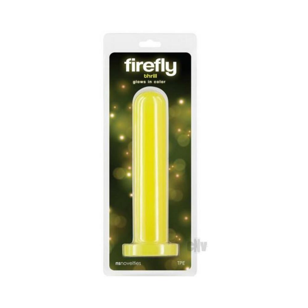 657447109393_1 Firefly Thrill Large Glow-in-the-dark Dildo Yellow - Image 1