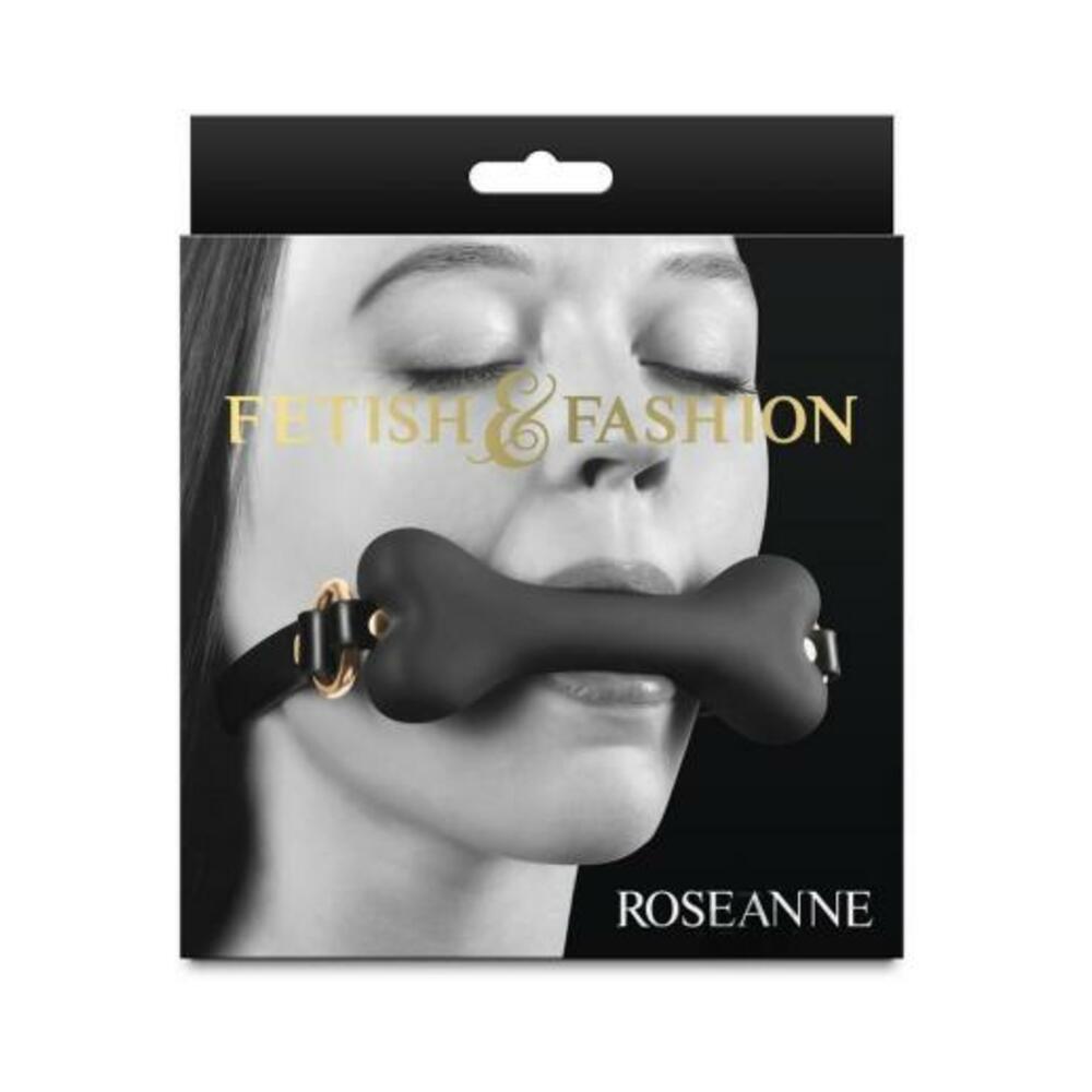 657447109751_1 Fetish & Fashion Roseanne Bone Gag Black - Image 1
