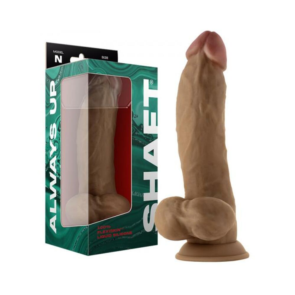 663546905934_1 Shaft Model N Liquid Silicone Dong With Balls 9.5 In. Oak - Image 1