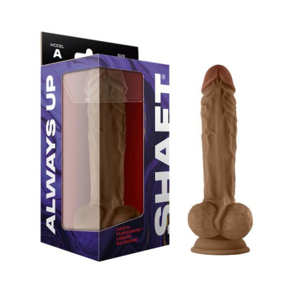 663546906573_1 Shaft Model A Liquid Silicone 10.5 In. Dildo With Balls Oak - Image 1