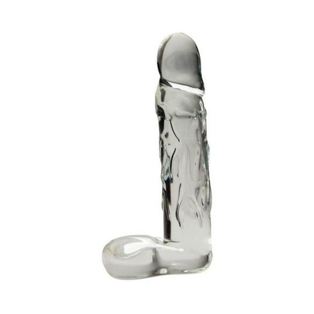 669729901038_1 Realistic 8.5 In. Glass Dildo With Base Clear - Image 1
