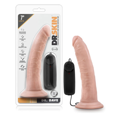67554 Blush Dr. Skin Dr. Dave 7 Cock w/Suction Cup - Vanilla - Image 1